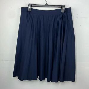 PENDLETON Women's Permanently Pleated Skirt in Navy SIZE 14 Academia below knee
